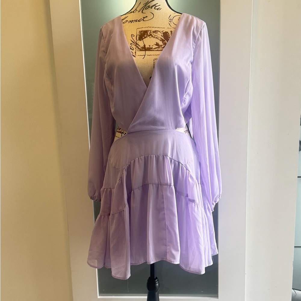 Bardot Lavender Long Sleeve Dress